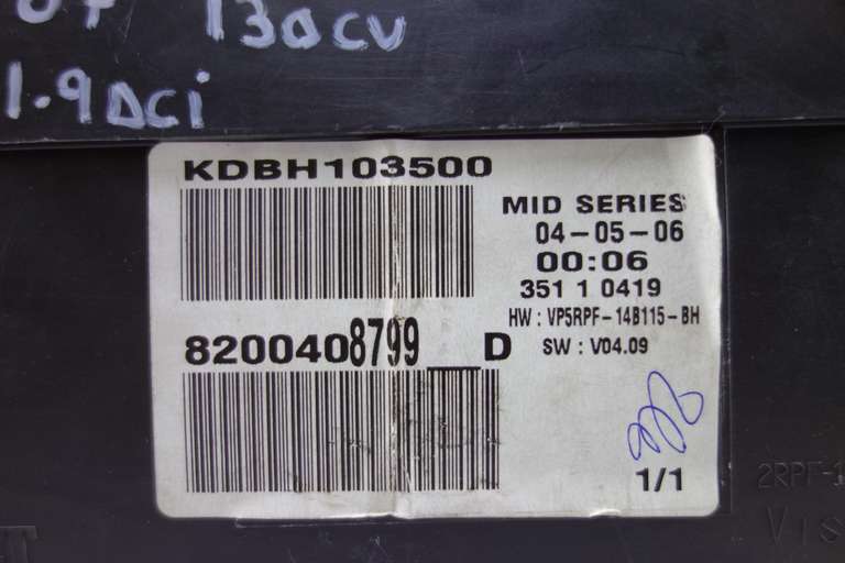 Cuadro de instrumentos Renault Megane 8200408799D 8200408799 D VP5RPF14B115B VP5RPF-14B115-BH - foto 3