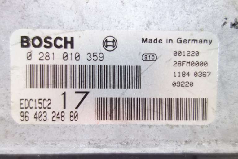 Centralita del motor Peugeot Expert 9640324880 96 403 248 80 Bosch 0281010359 0 281 010 359 EDC15C2 28FM0000 - foto 2