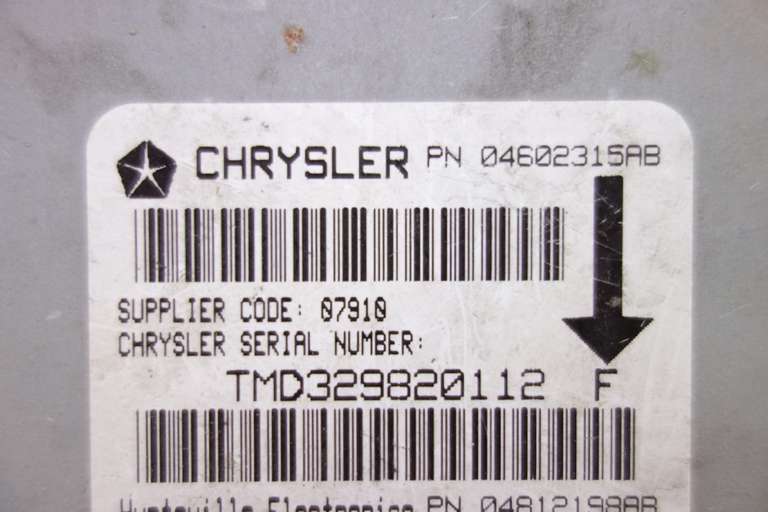 Centralita del airbag Chrysler Sebring Stratus PN04602315AB PN 04602315AB PN04812198AB PN 04812198AB - foto 2