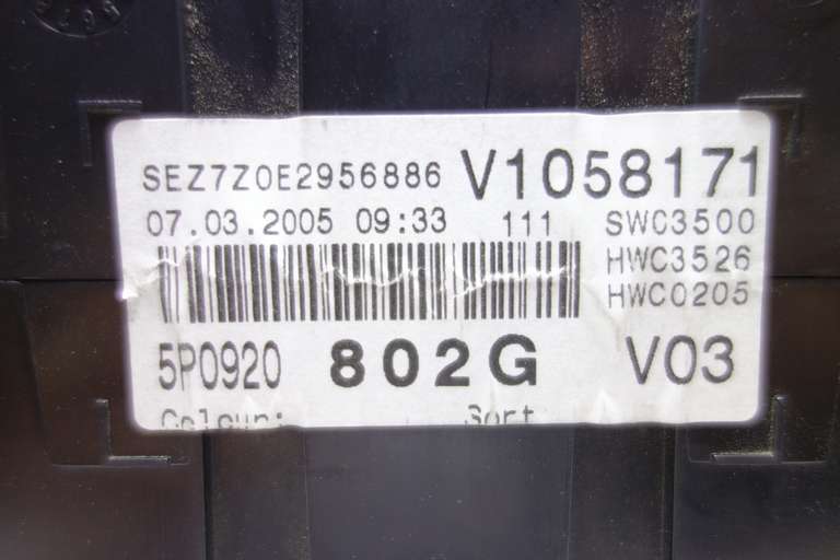 Cuadro de instrumentos Seat Altea V1058171 5P0920802G 5P0920 802G 110080279004 110 080 279 004 - foto 4