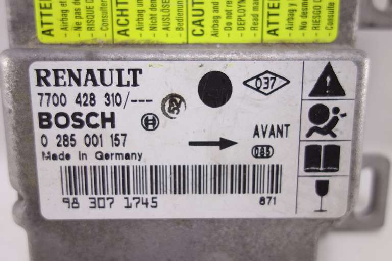 Centralita de airbag Renault Clio 7700428310 7700 428 310 Bosch 0285001157 0 285 001 157 - foto 2