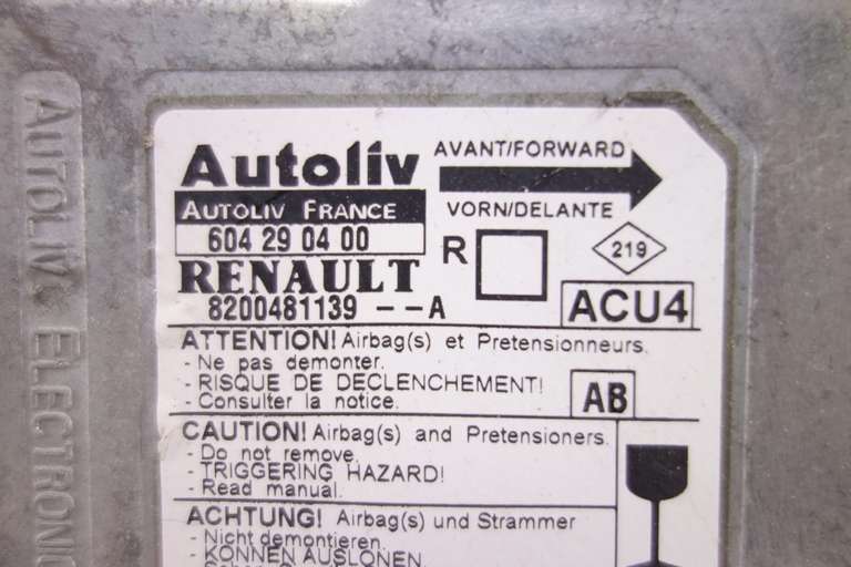 Centralita de airbag Renault Scenic 8200481139A 8200481139 A 604290400 604 29 04 00 AB - foto 2