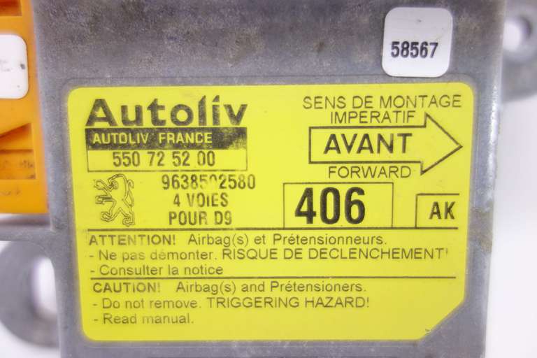 Centralita de airbag Peugeot 406 9638502580 550725200 550 72 52 00 AK - foto 2