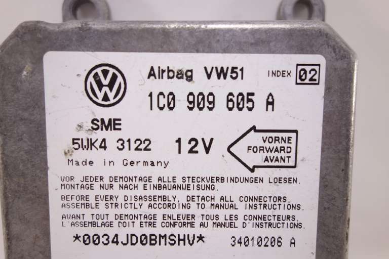 Centralita de airbag VW Golf 1C0909605A 1C0 909 605 A Siemens 5WK43122 5WK4 3122 IN.02 - foto 2