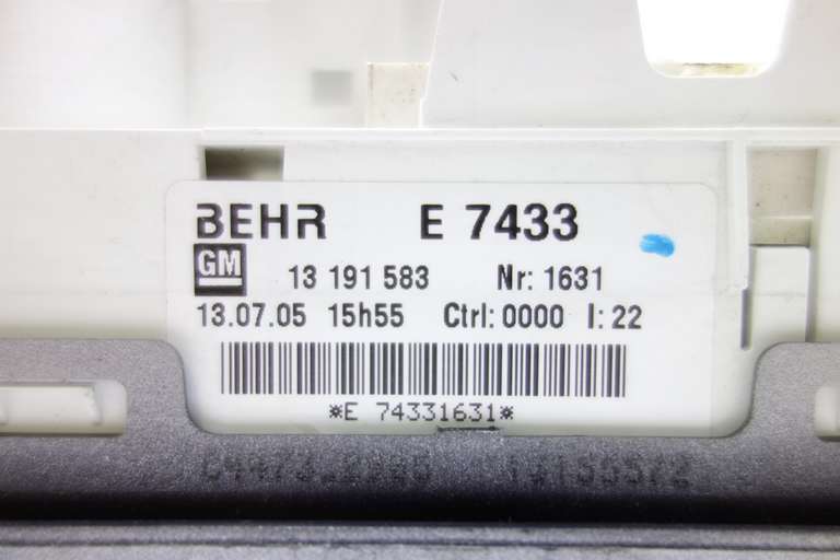 Panel de clima Opel Meriva 13191583 13 191 583 Behr - foto 3