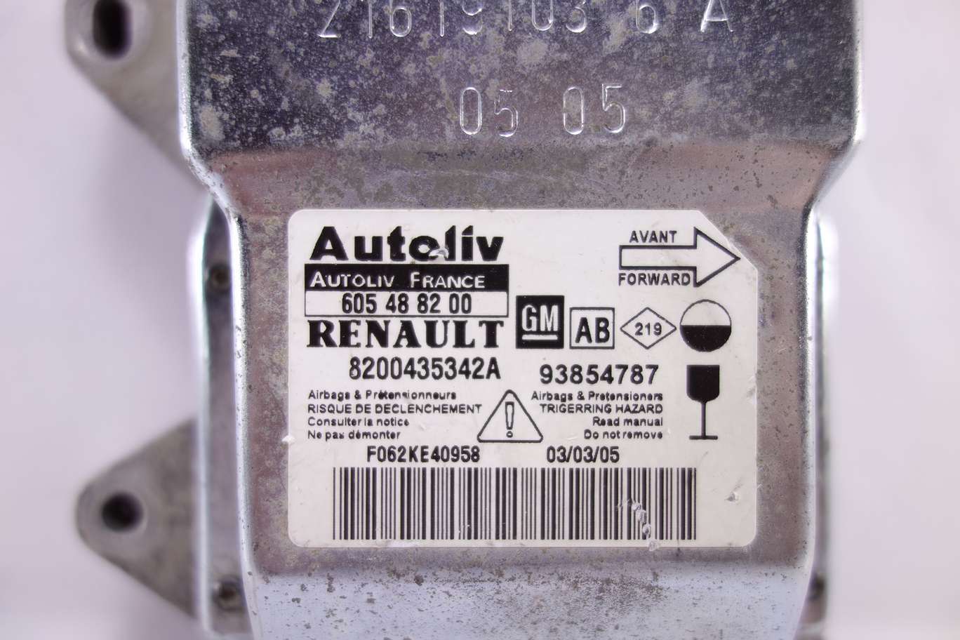 Centralita de airbag Renault Trafic 8200435342A 605488200 605 48 82 00 AB - foto 2