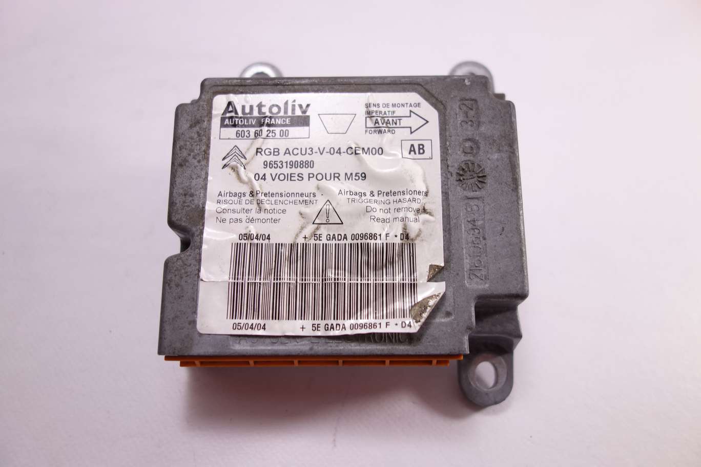 Centralita de airbag Peugeot Citroen 9653190880 603602500 603 60 25 00 AB - foto 1