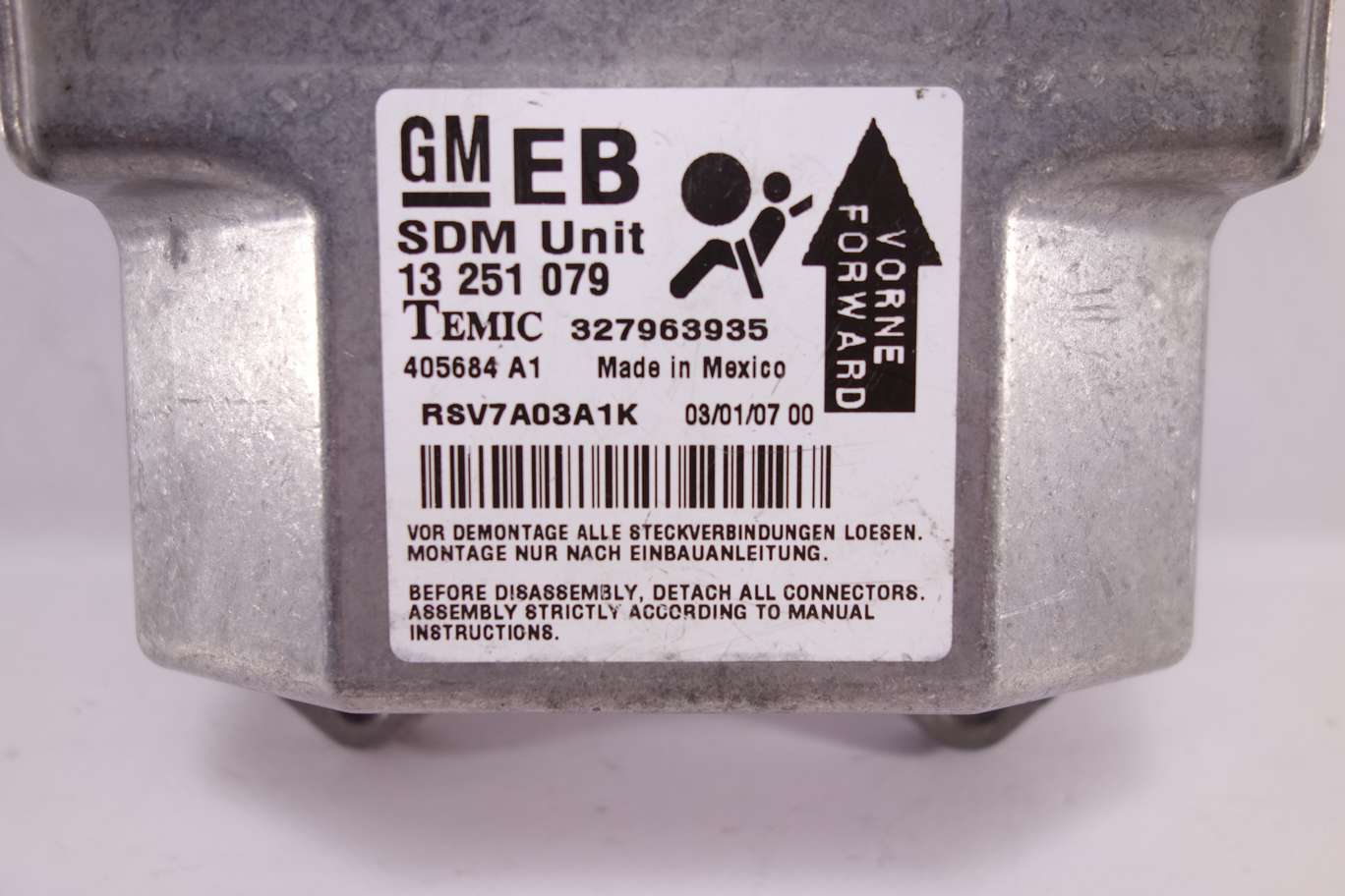 Centralita de airbag Opel Astra 13251079 13 251 079 Temic 327963935 EB - foto 2