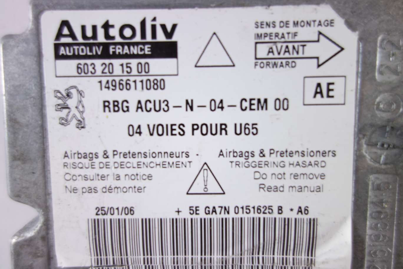 Centralita de airbag Fiat Peugeot - foto 2