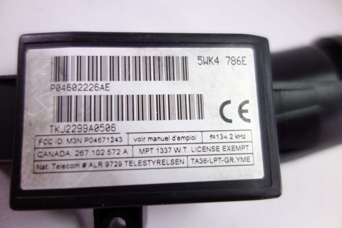 Lector de llave Chrysler 300M P04602226AE 5WK4786E 5WK4 786E - foto 2