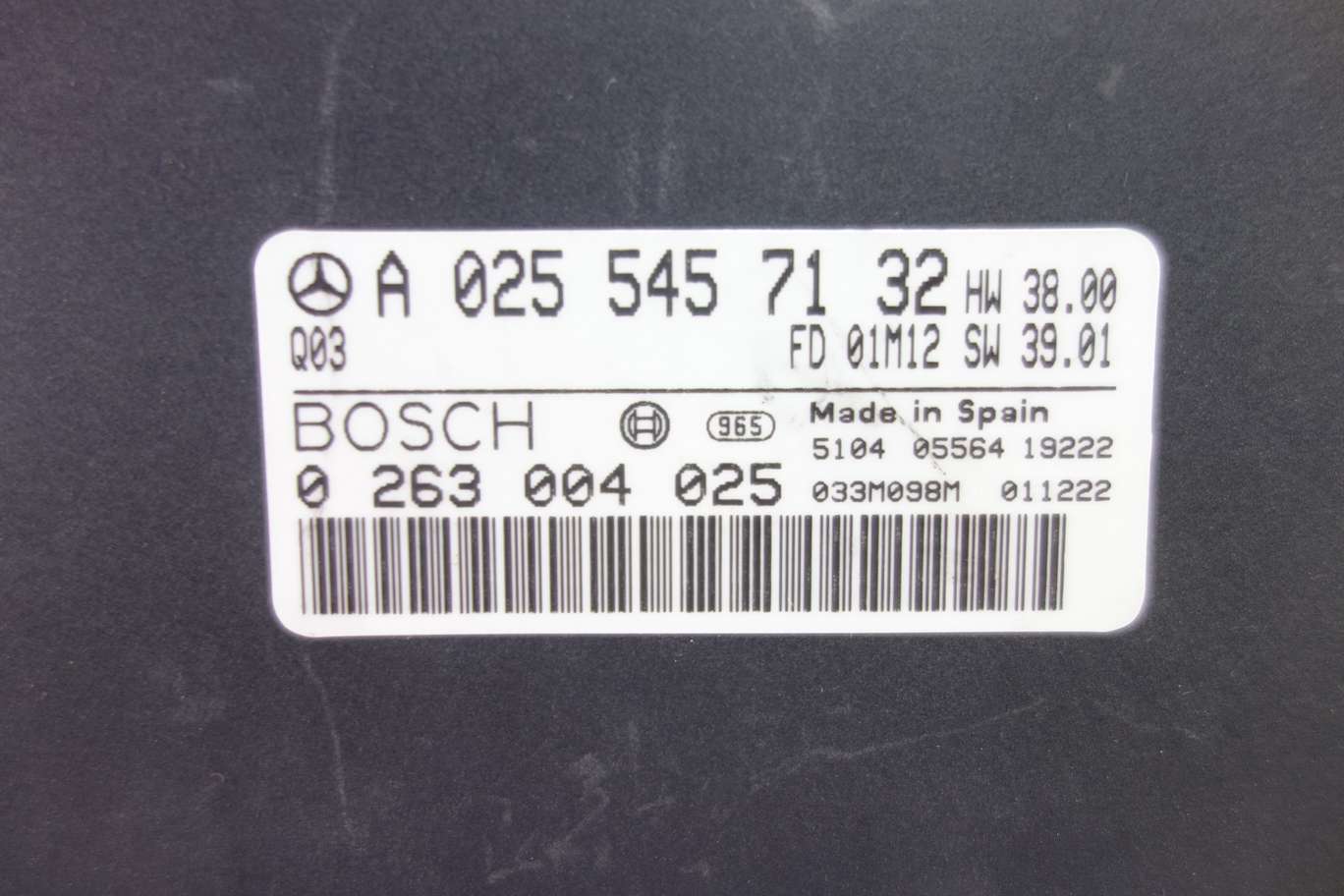 Centralita cambio automático Mercedes W211 A0255457132 A 025 545 71 32 BOSCH 0263004025 0 263 004 025 - foto 2