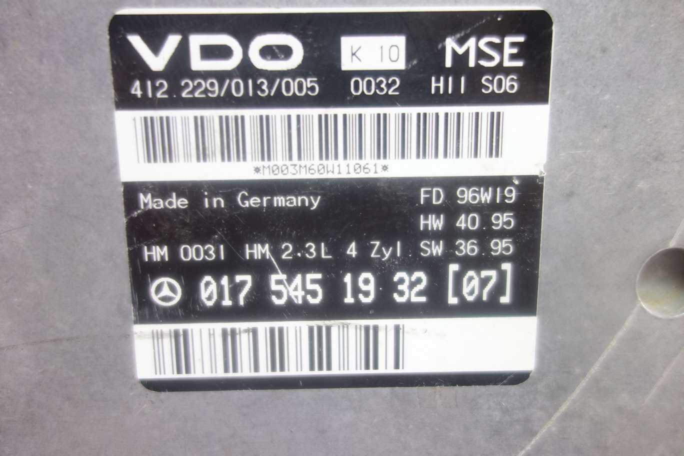 Centralita del motor Mercedes W210 0175451932 0 175 451 932 017545193207 017 545 19 32 07 VDO 412229013005 412.229/013/005 - foto 3
