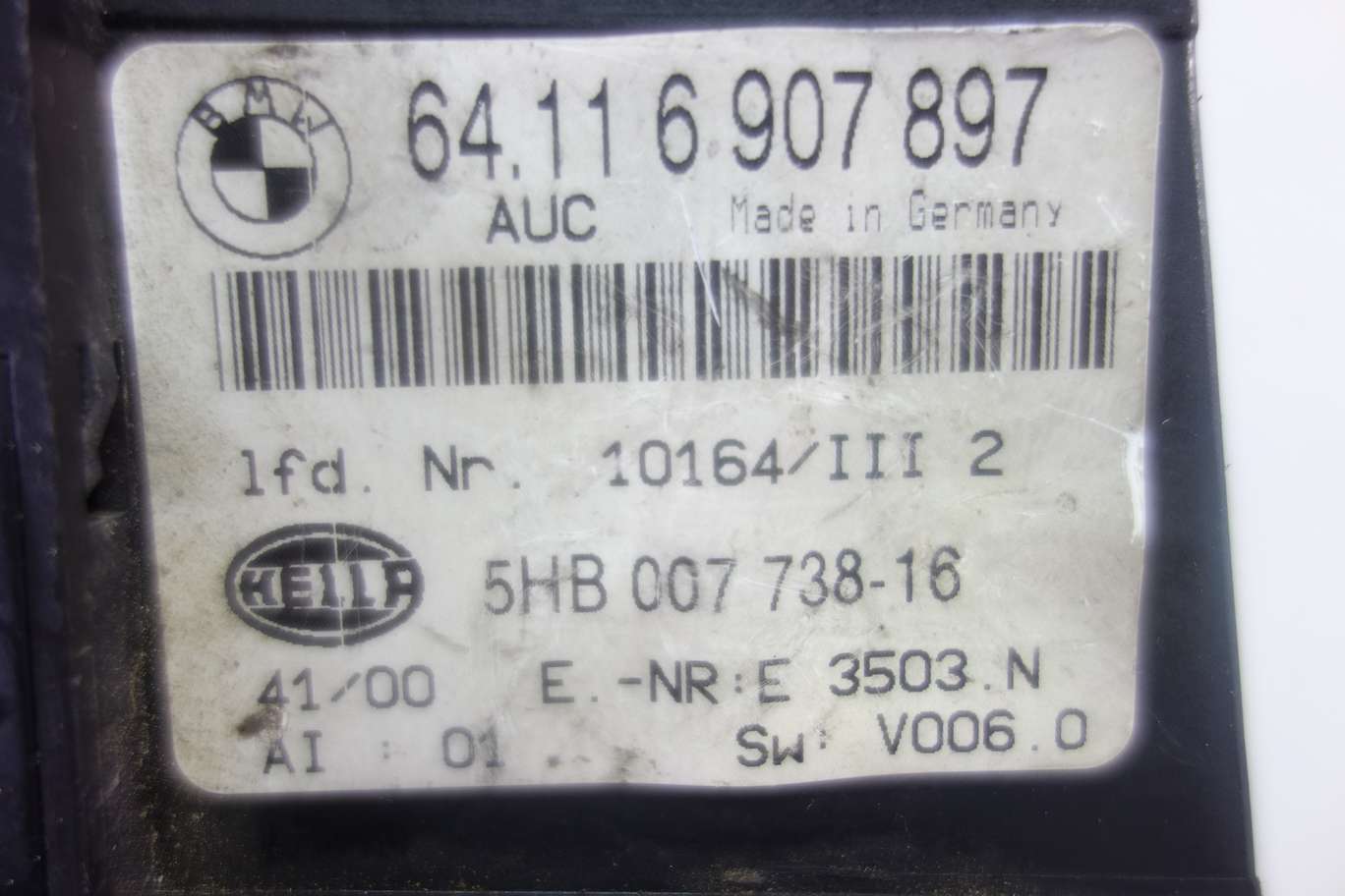 Panel de clima BMW E46 64116907897 64.11 6 907 897 Hella 5HB00773816 5HB 007 738-16 - foto 2
