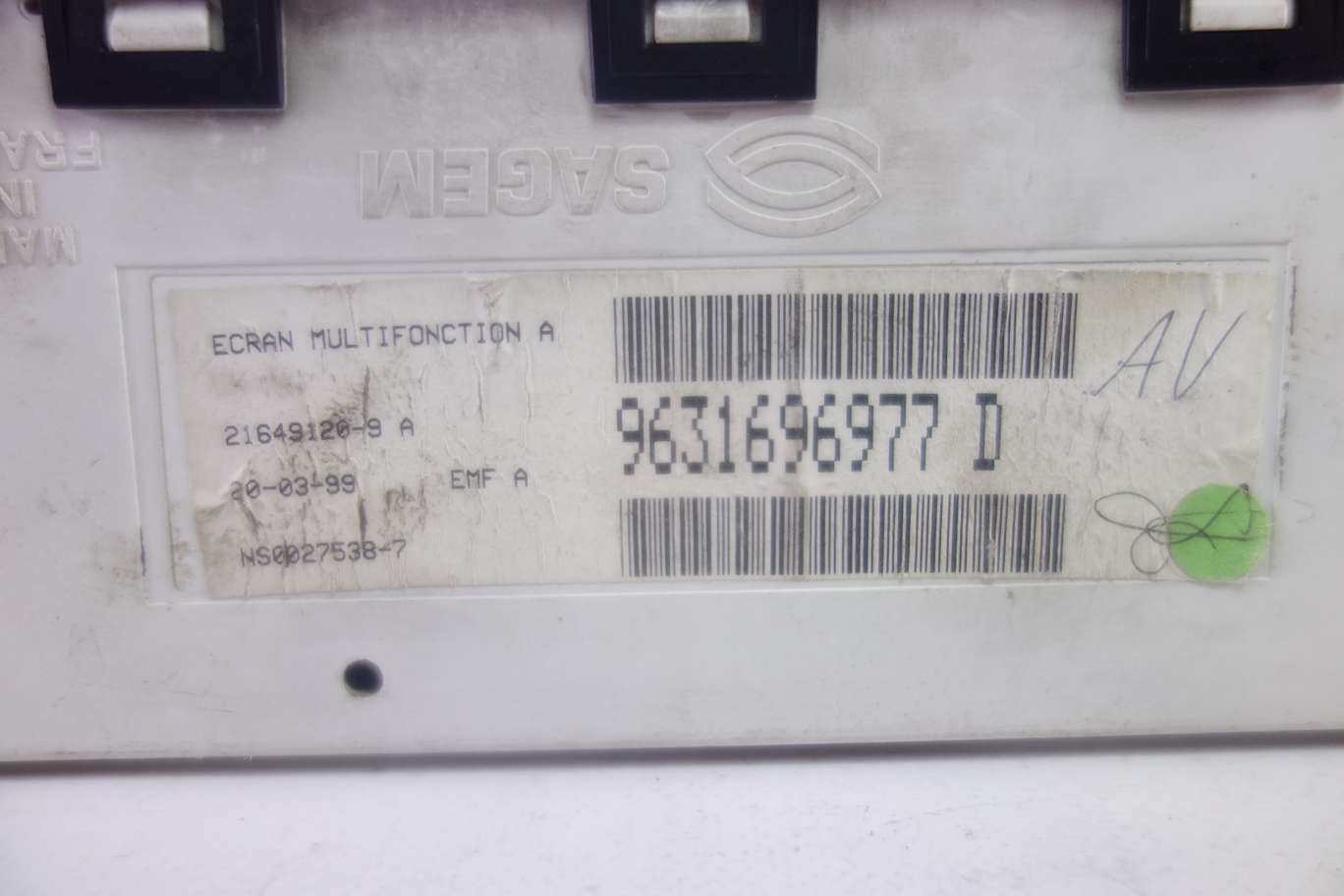 Pantalla display Peugeot 9631696977D 9631696977 D 216491209A 21649120-9 A - foto 2