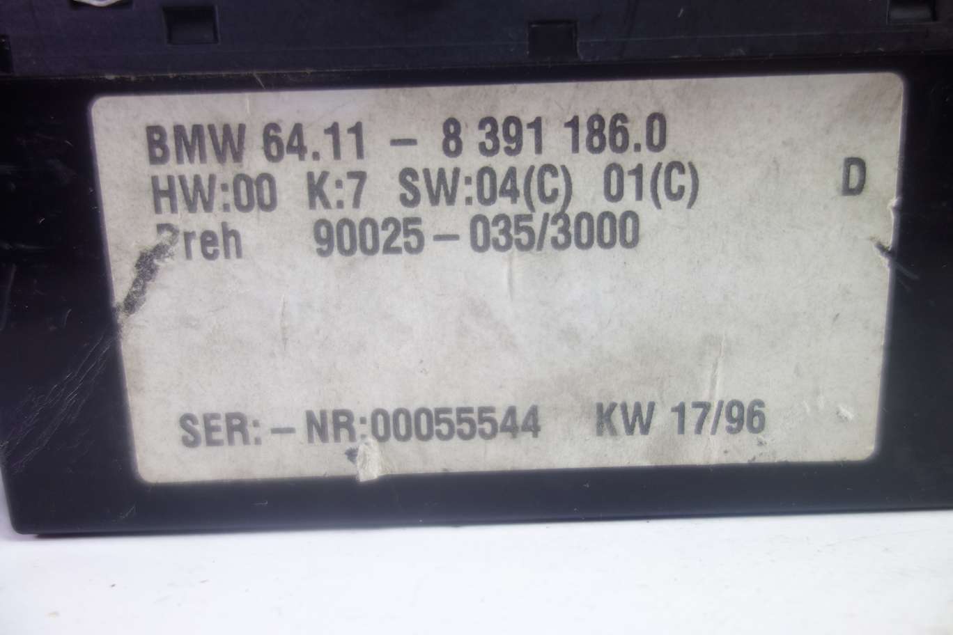 Panel de clima BMW E39 641183911860 64.11-8 391 186.0 900250353000 90025-035/3000 - foto 2