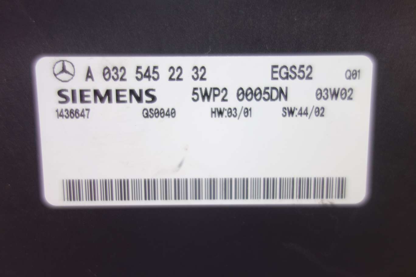 Modulo de control Mercedes W203 A0325452232 A 032 545 22 32 EGS52 Siemens 5WP20005DN 5WP2 0005DN - foto 2