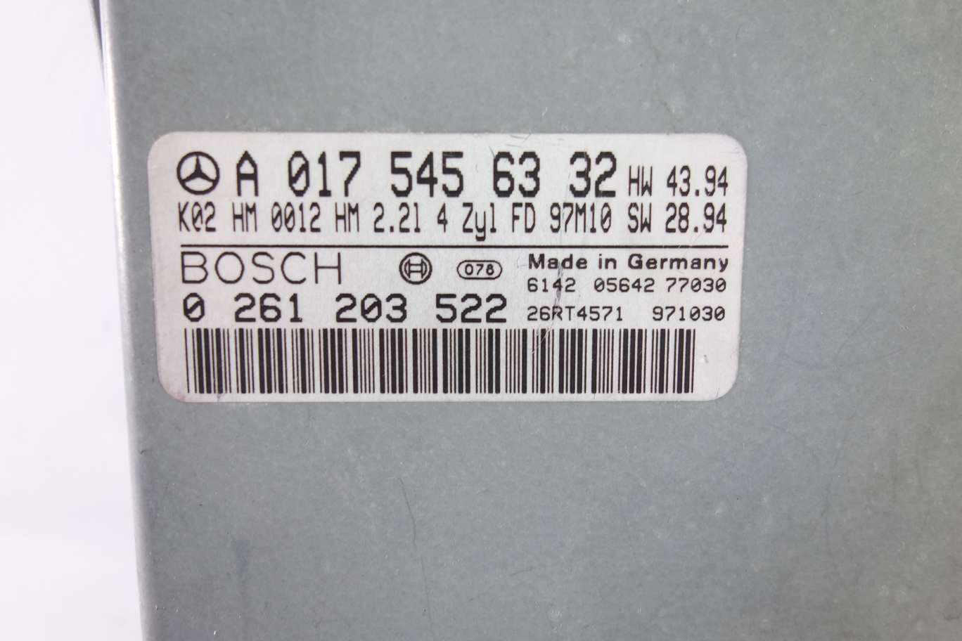 Centralita del motor Mercedes W202 C220 A0175456332 A 017 545 63 32 Bosch 0261203522 0 261 203 522 0564277030 05642 77030 - foto 2