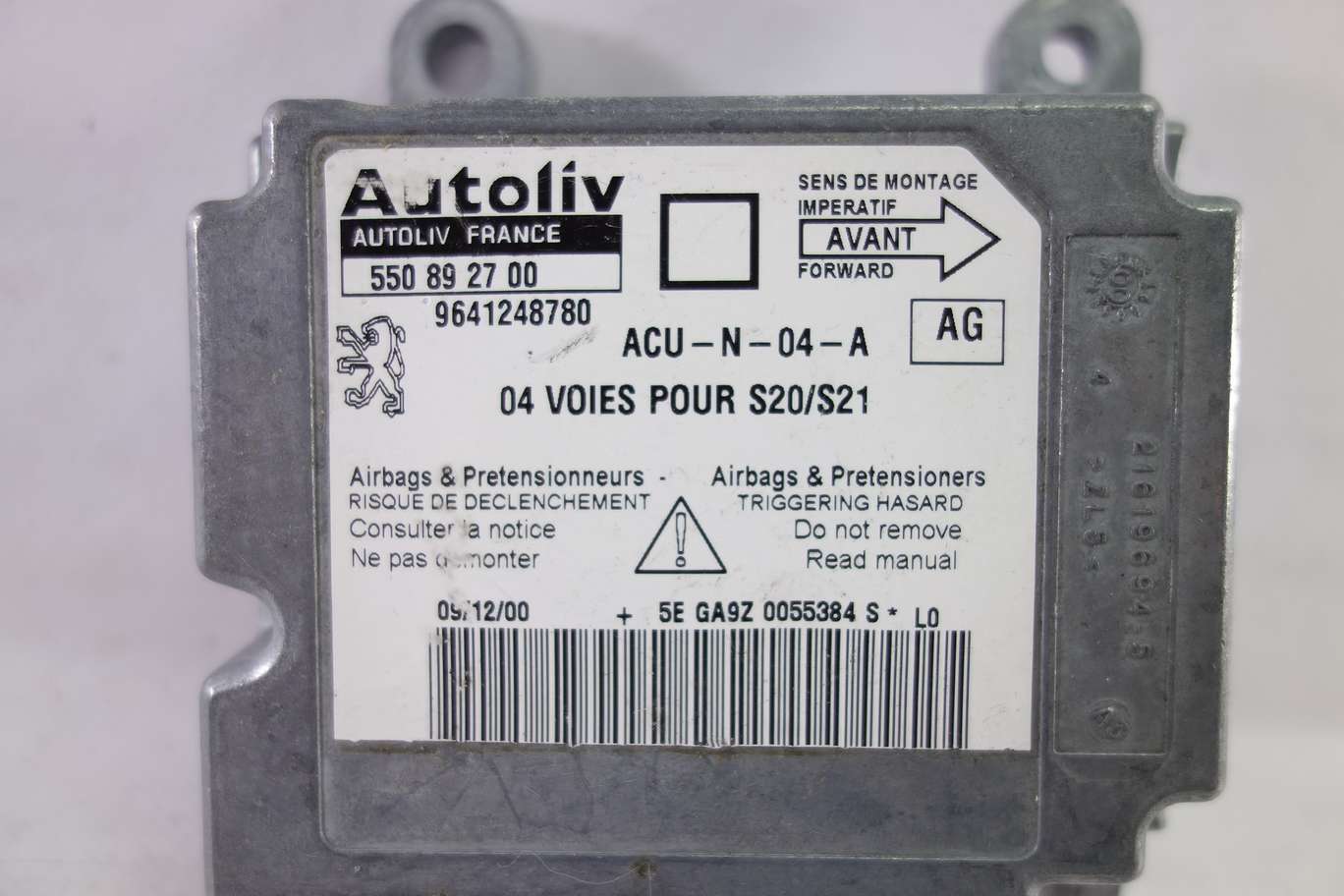 Centralita de airbag Peugeot 106 Citroen Saxo 9641248780 550892700 550 89 27 00 AG - foto 2