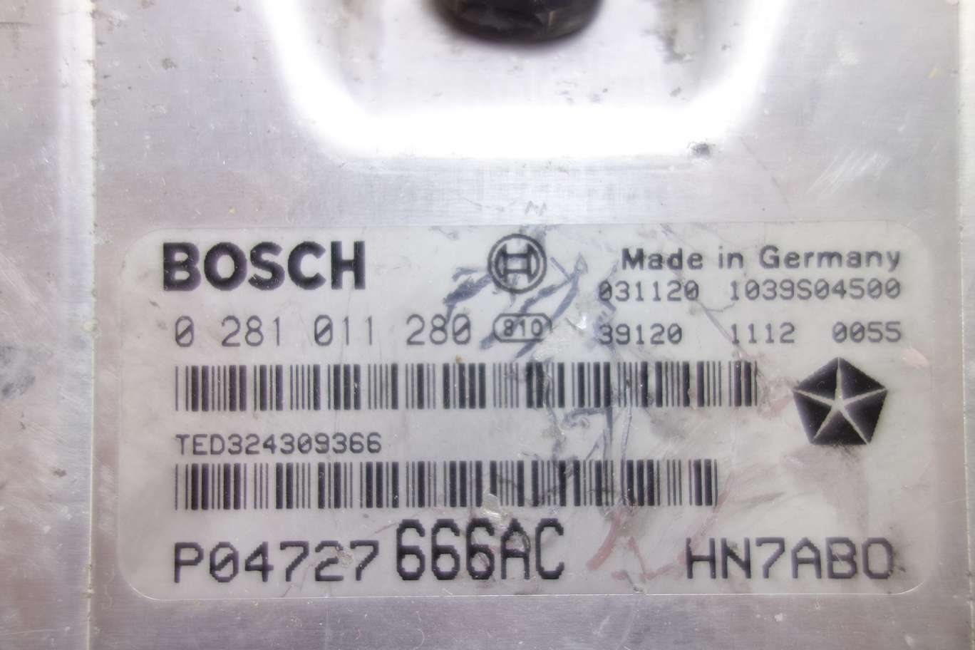 Centralita del motor Chrysler Voyager P04727666AC P04727 666AC Bosch 0281011280 0 281 011 280 HN7ABO - foto 2