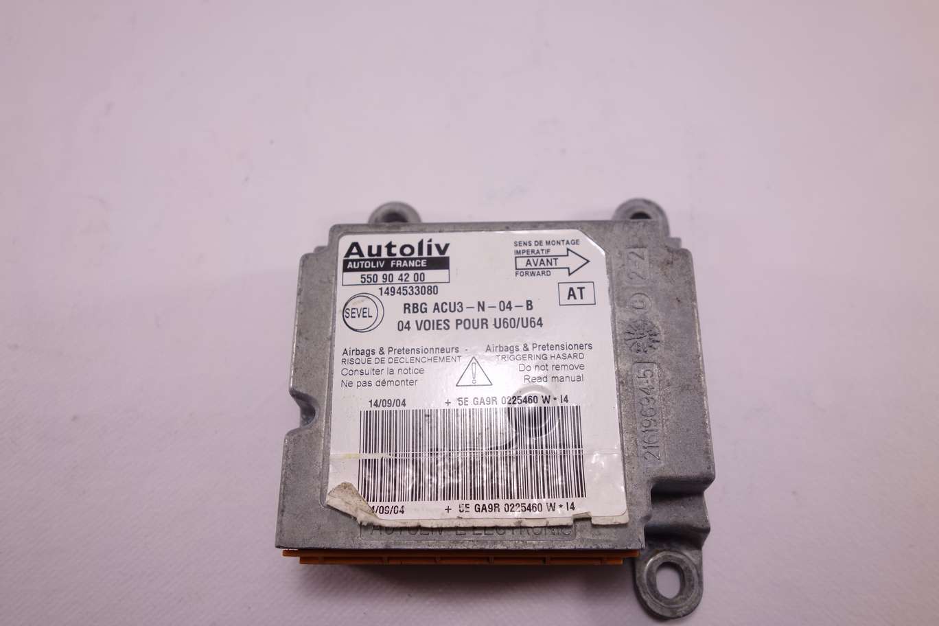 Centralita de airbag Fiat Scudo Peugeot 550904200 550 90 42 00 1494533080 AT - foto 1