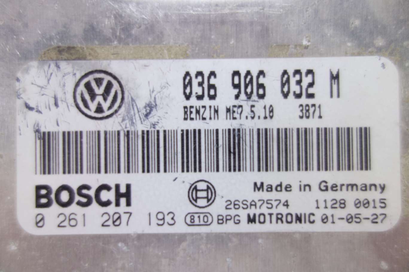 Centralita del motor VW Seat 036906032M 036 906 032 M Bosch 0261207193 0 261 207 193 - foto 3
