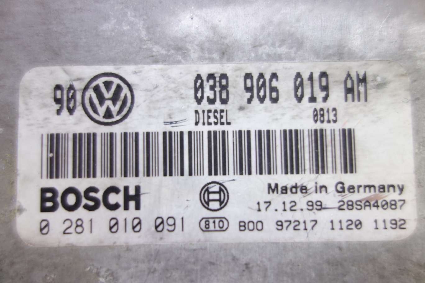 Centralita del motor VW Golf 038906019AM 038 906 019 AM Bosch 0281010091 0 281 010 091 - foto 2