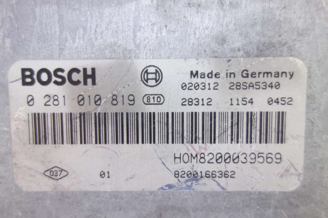 Centralita del motor Renault Scenic HOM8200039569 8200166362 Bosch 0281010819 0 281 010 819 - foto 2