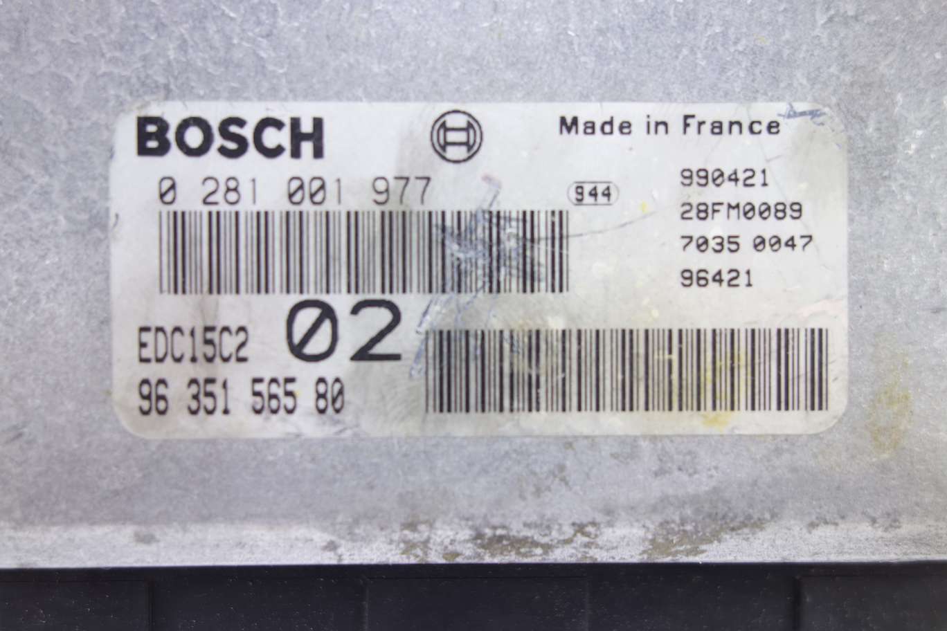 Centralita del motor Peugeot 406 9635156580 96 351 565 80 Bosch 0281001977 0 281 001 977 EDC15C2 02 - foto 2