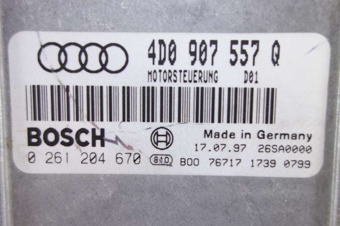 Centralita del motor Audi A8 4D0907557Q 4D0 907 557 Q Bosch 0261204670 0 261 204 670 - foto 2