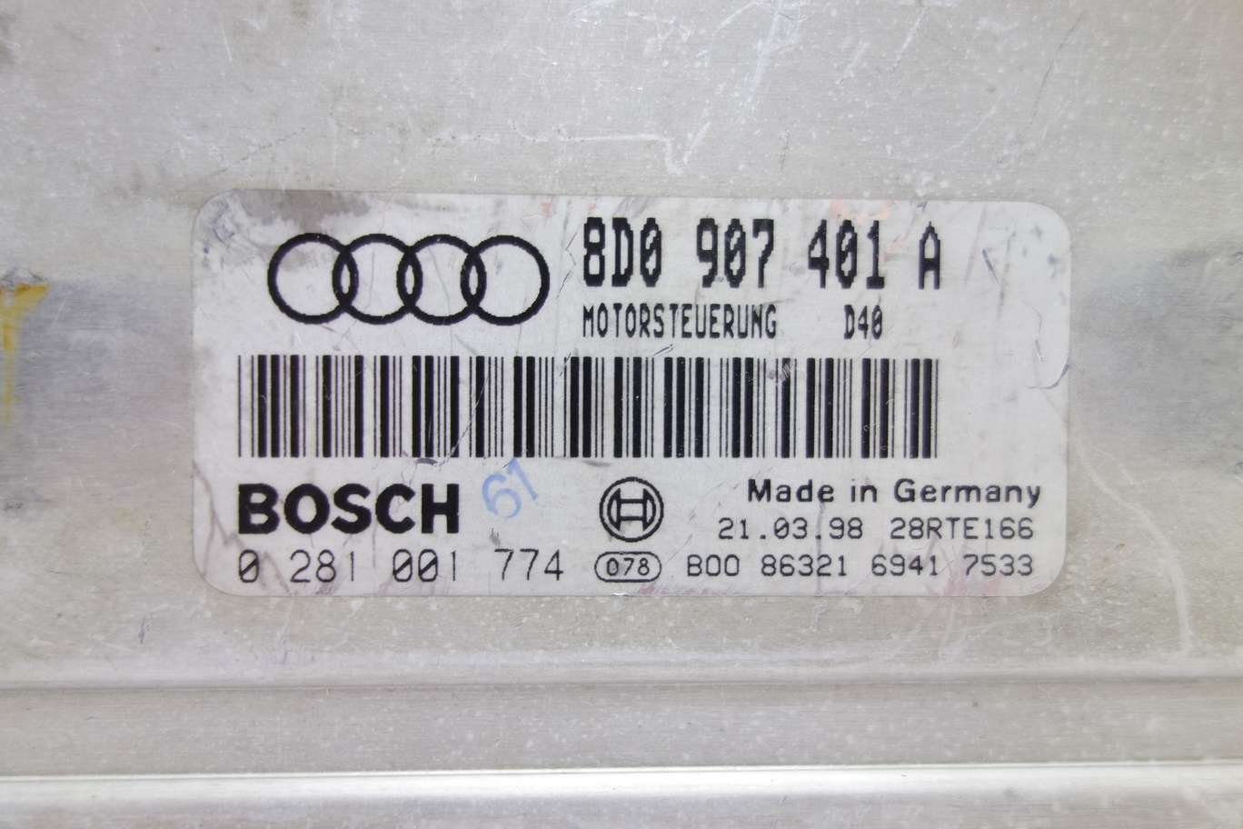 Centralita de control Audi A4 B5 8D0907401A 8D0 907 401 A Bosch 0281001774 0 281 001 774 - foto 2
