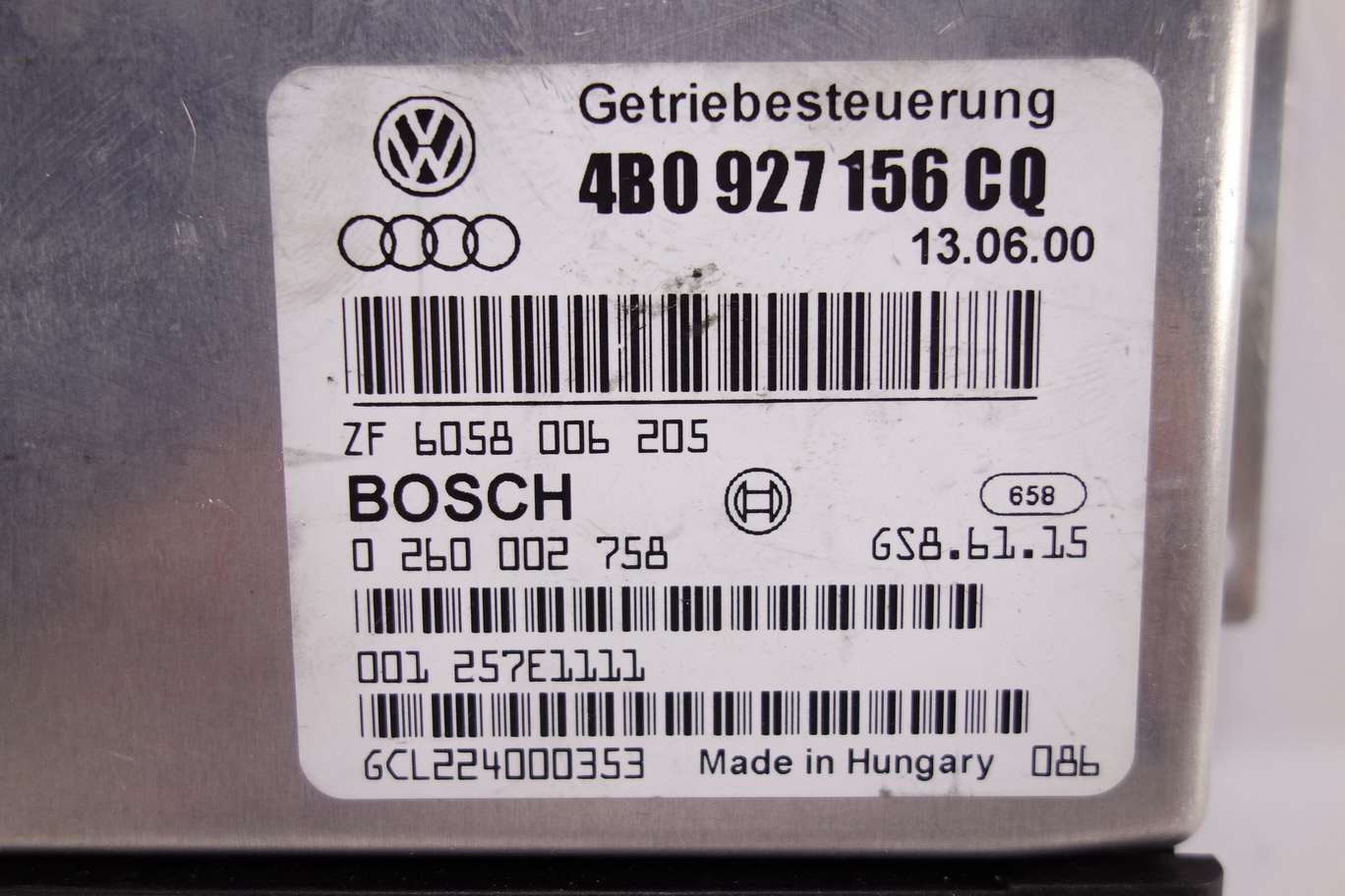 Centralita de control Audi A6 4B 4B0927156CQ 4B0 927 156 CQ Bosch 0260002758 0 260 002 758 - foto 2