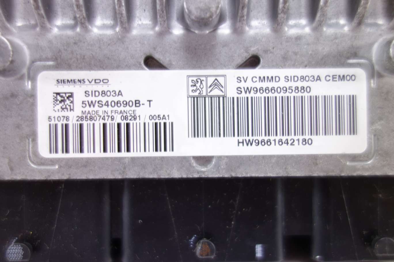 Centralita del motor Peugeot Citroen SW9666095880 HW9661642180 Siemens VDO 5WS40690BT 5WS40690B-T - foto 2