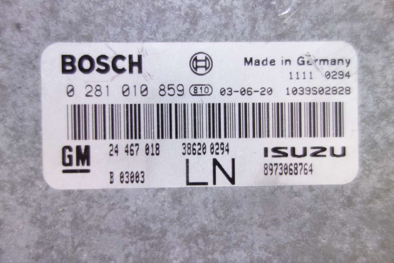Centralita de control Opel Astra 24467018 24 467 018 Bosch 0281010859 0 281 010 859 8973068764 LN - foto 2