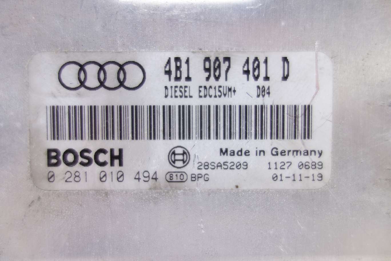 Centralita del motor Audi A6 4B1907401D 4B1 907 401 D Bosch 0281010494 0 281 010 494 - foto 2