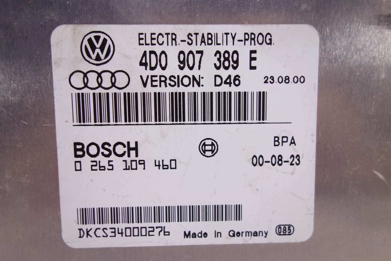 Centralita del motor Audi A8 4D0907389E 4D0 907 389 E Bosch 0265109460 0 265 109 460 - foto 2