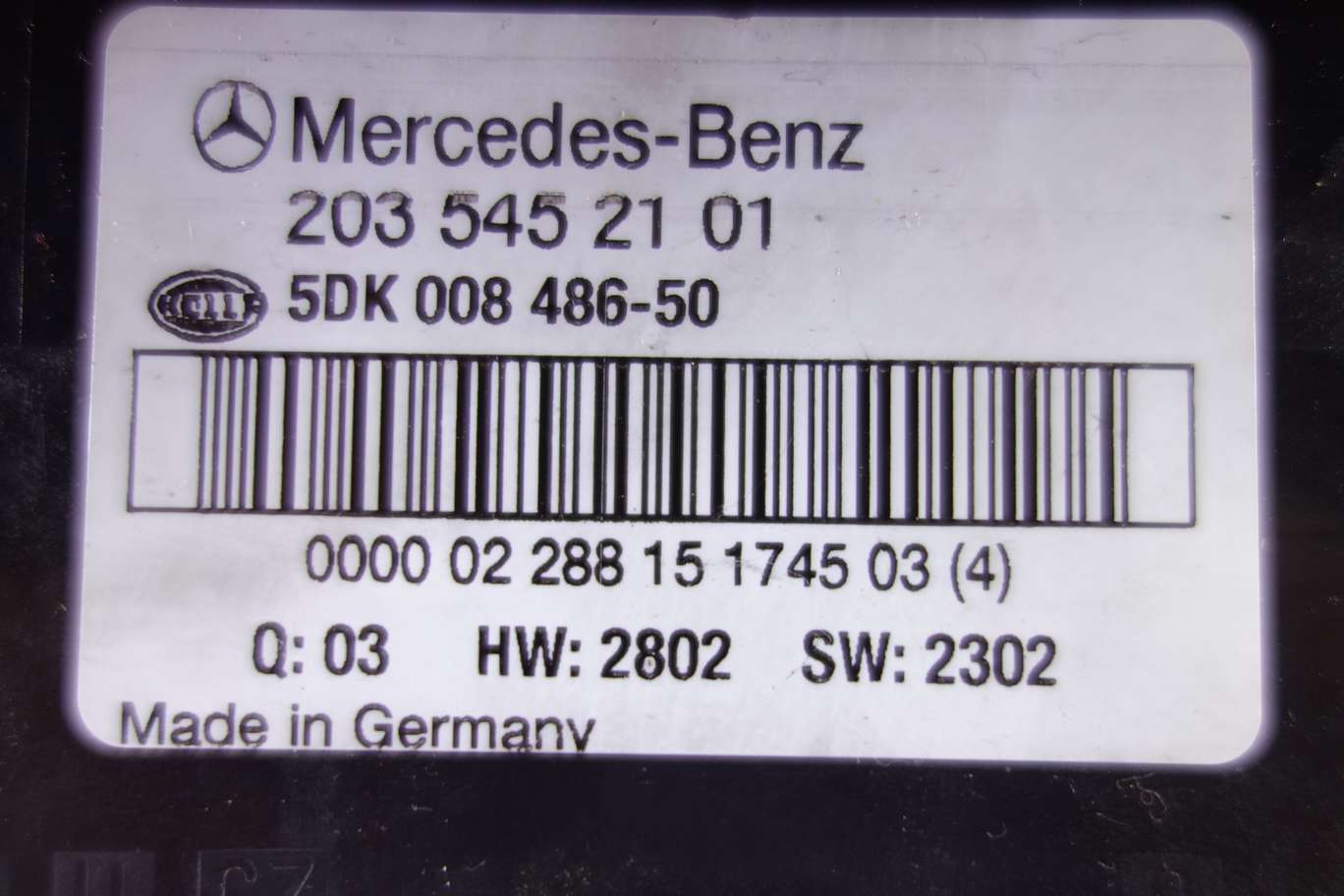 Caja de fusibles Mercedes W203 2035452101 203 545 21 01 Hella 5DK00848650 5DK 008 486-50 - foto 2
