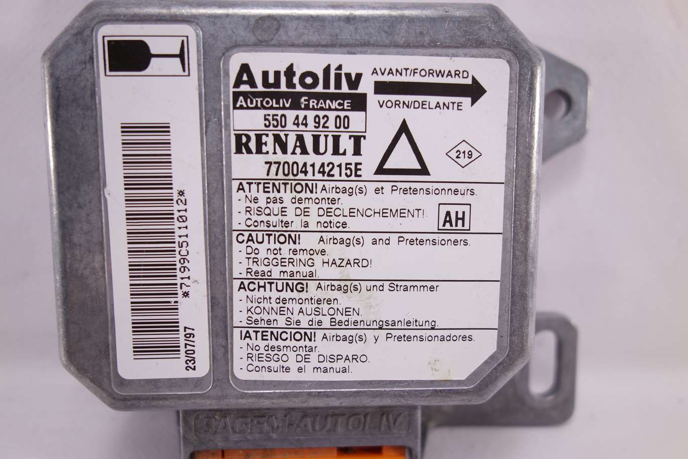 Centralita de airbag Renault Laguna 550449200 550 44 92 00 7700414215E AH - foto 2