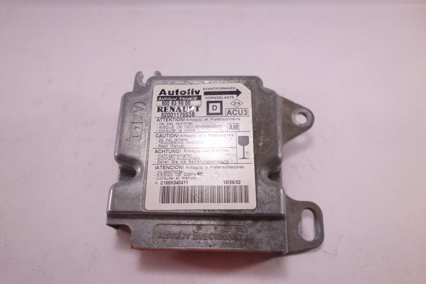 Centralita de airbag Renault Megane 8200117653B 600639600 600 63 96 00 AM - foto 1