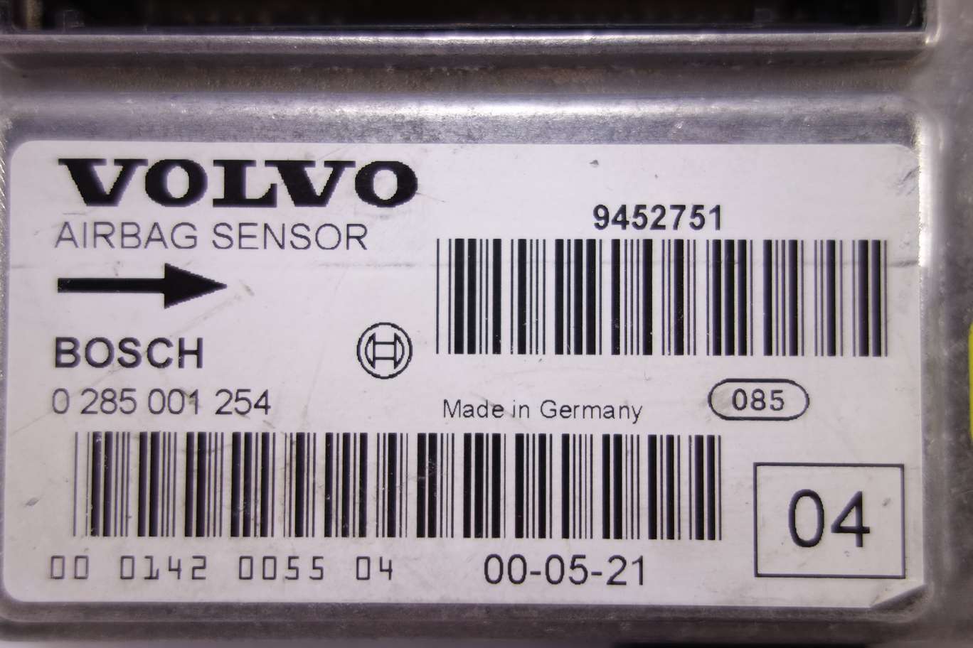Centralita de airbag Volvo V70 S60 S80 000142005504 00 0142 0055 04 Bosch 0285001254 0 285 001 254 - foto 2
