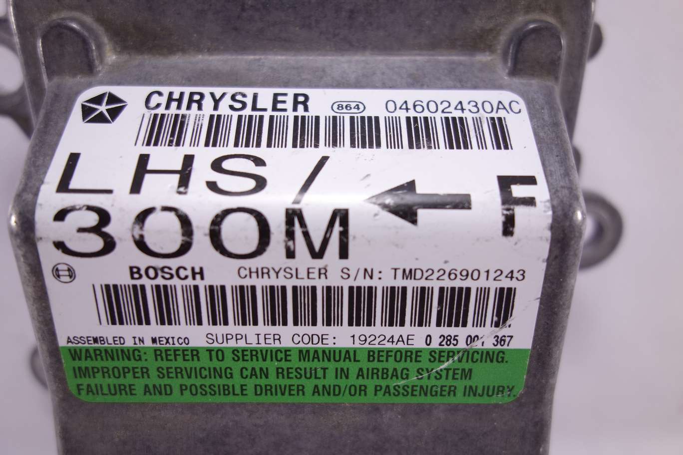Centralita de airbag Chrysler 04602430AC Bosch - foto 2