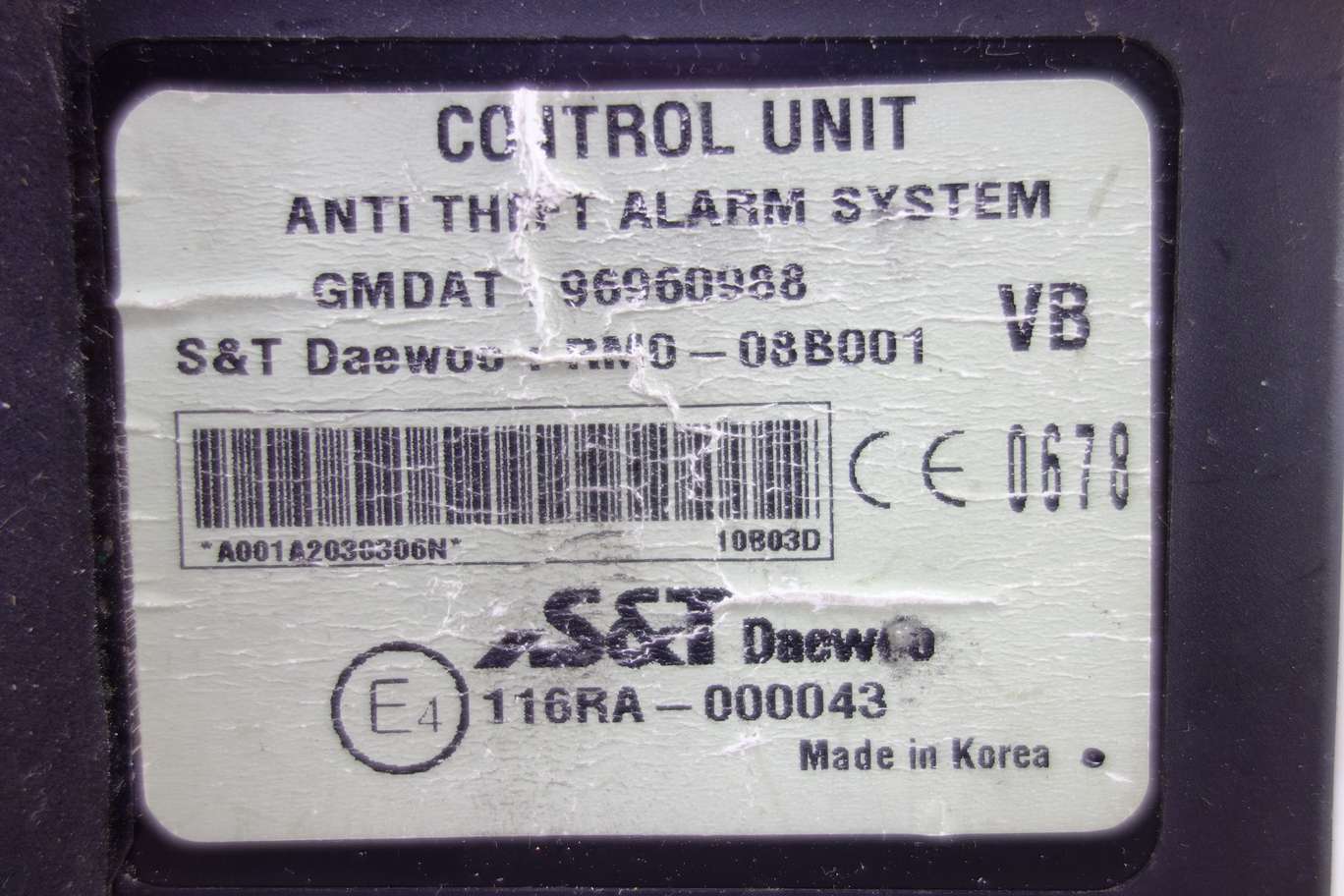 Módulo de alarma Chevrolet Epica 96960988 116RA000043 116RA-000043 - foto 3