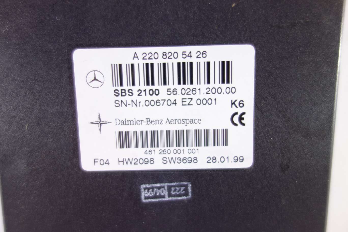 Dispositivo de control Mercedes W220 A2208205426 A 220 820 54 26 SBS2100 SBS 2100 - foto 2