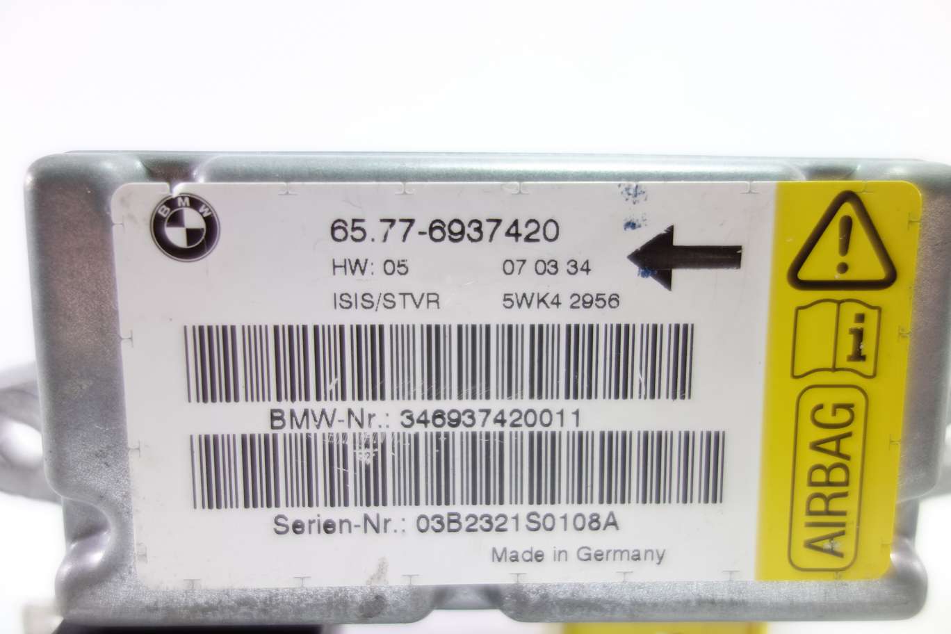 Sensor de airbag BMW E65 E66 65776937420 65.77-6937420 5WK42956 5WK4 2956 - foto 2