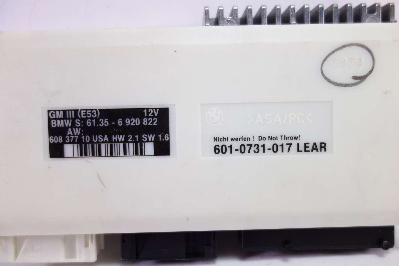 Modulo de control BMW E53 61356920822 61.35-6 920 822 608377 - foto 2