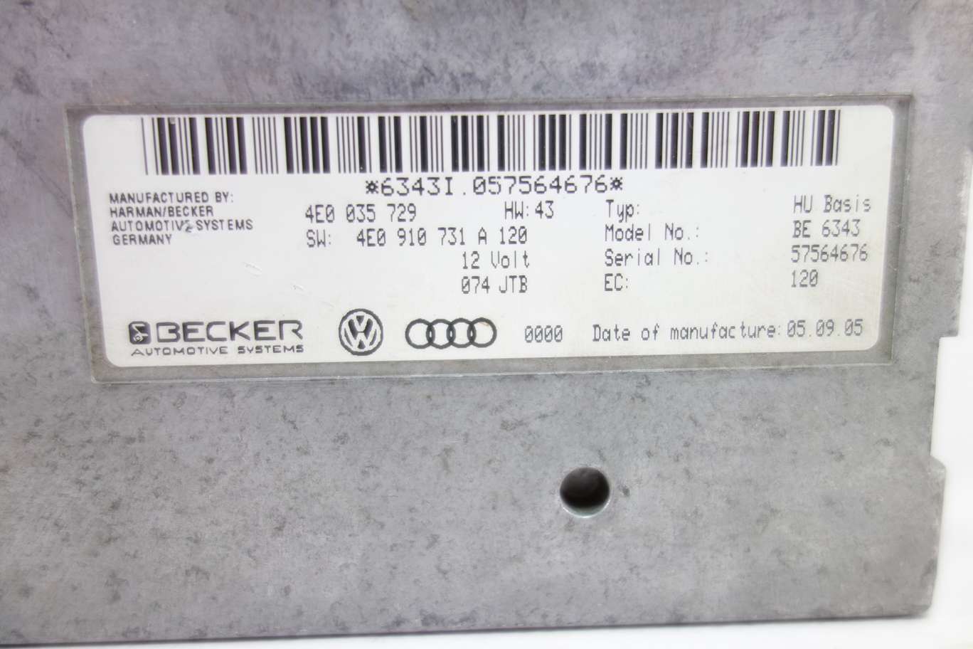 Sistema navegacion GPS Audi A6 C6 4E0035729 4E0 035 729 4E0910731A 120 4E0 910 731 A 120 - foto 2