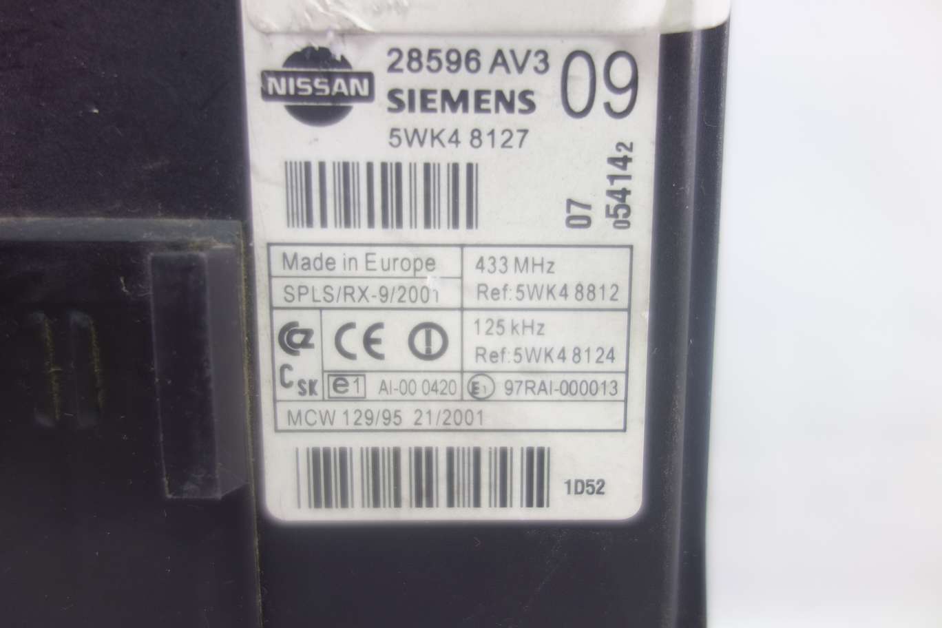 Centralizado cierre Nissan Primera 28596AV309 28596 AV309 Siemens 5WK48127 5WK4 8127 - foto 2