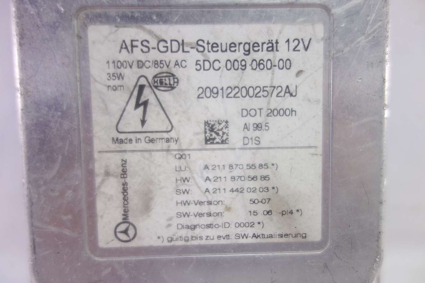 Xenon faros Mercedes W211 5DC00906000 5DC 009 060-00 A2118705585 A 211 870 55 85 A2118705685 A 211 870 56 85 A2114420203 A 211 442 02 03 - foto 2