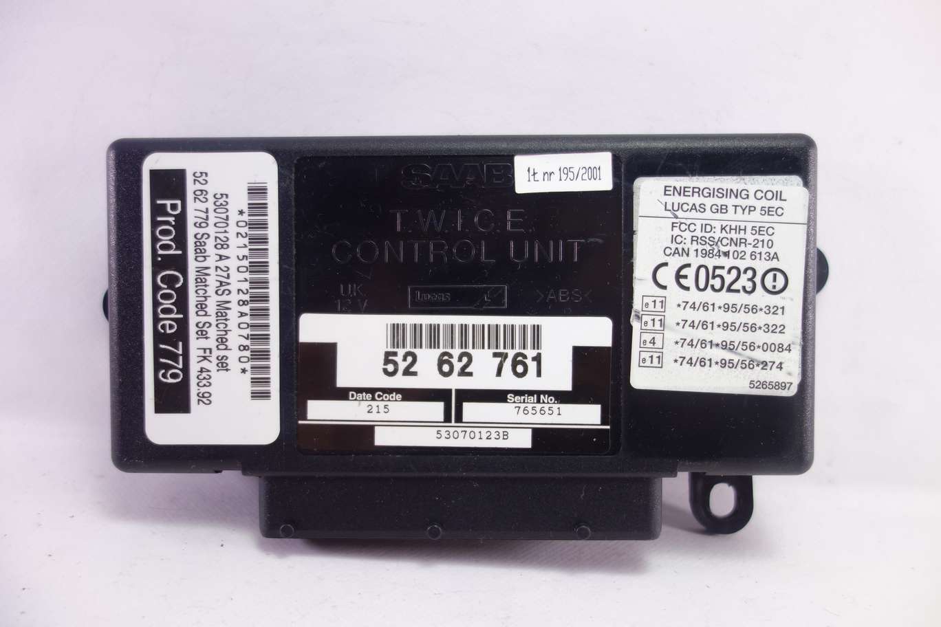 Módulo de alarma Saab 9-5 5262761 52 62 761 53070123B - foto 1