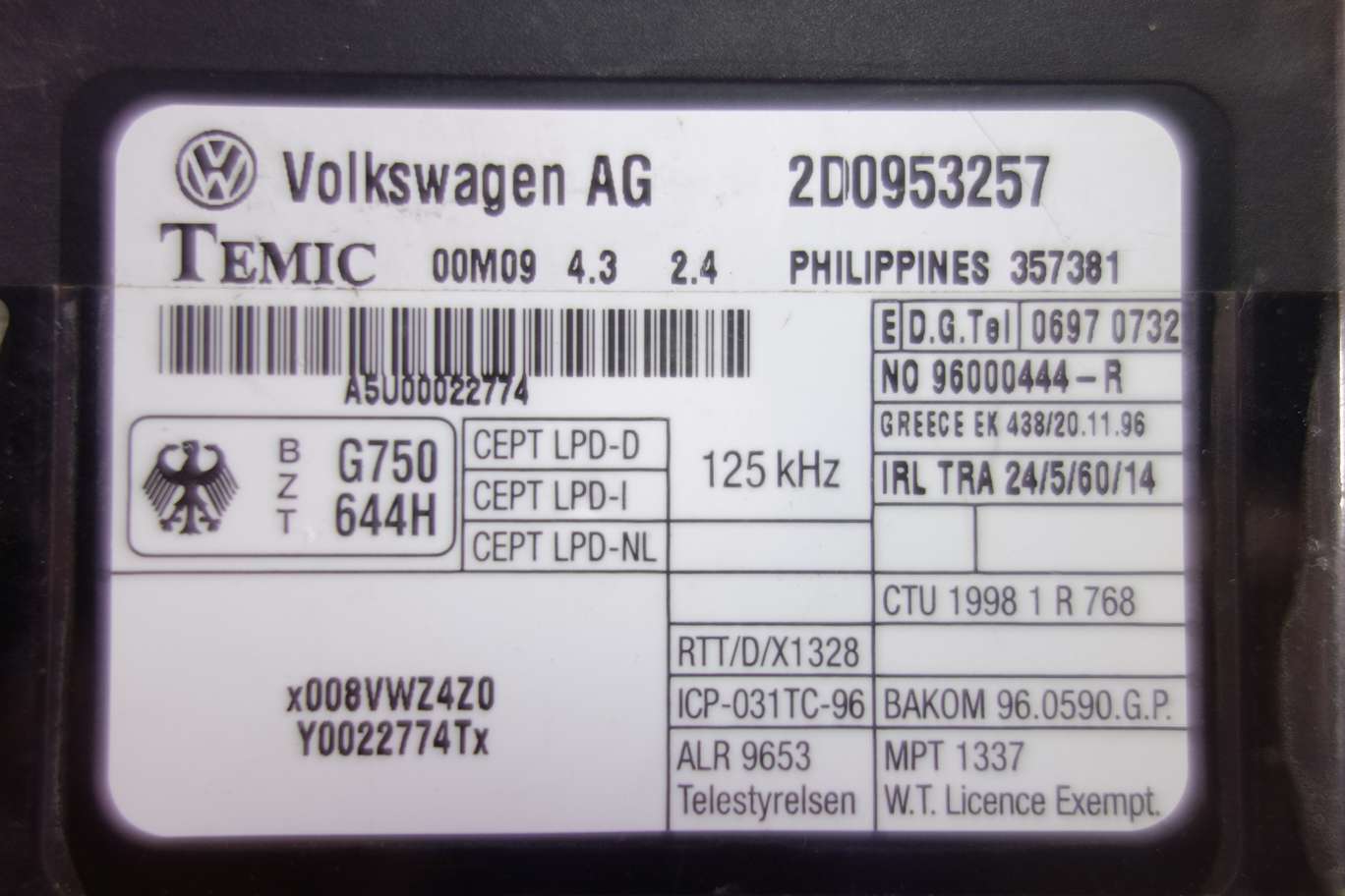 Modulo de control VW - foto 2