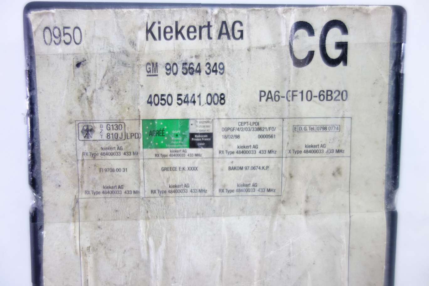 Centralita cierre Opel Vectra B Zafira Astra 90564349 90 564 349 40505441008 4050 5441 008 PA6GF106B20 PA6-GF10-6B20 Kiekert CG - foto 2